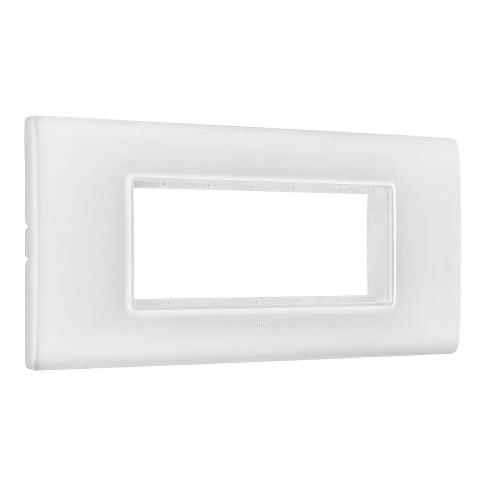 Legrand Cover Plate with Support Frame Allzy White 6 Module, 6813 04 (Pack of 5)