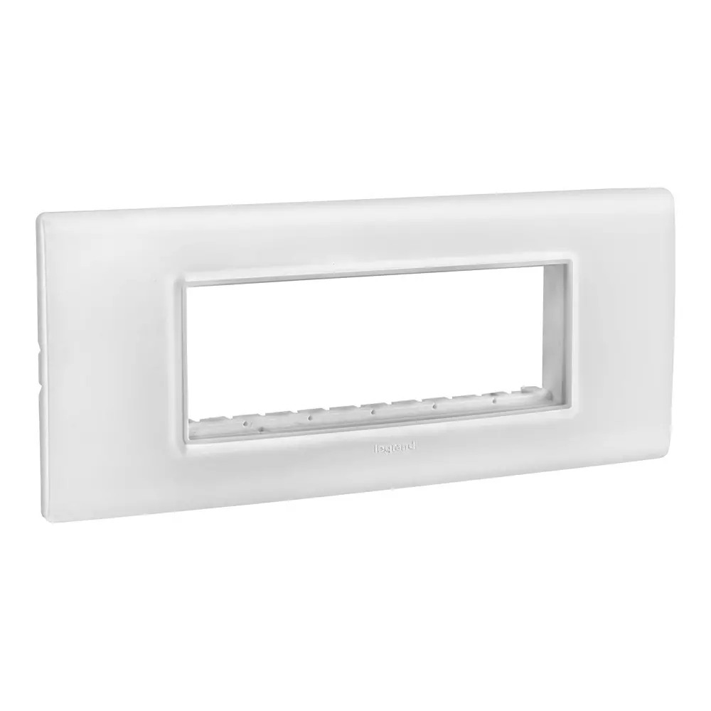 Legrand Cover Plate with Support Frame Allzy White 6 Module, 6813 04 (Pack of 5)