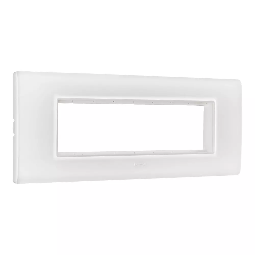 Legrand Cover Plate with Support Frame Allzy White 8 Module Horizontal, 6813 05 (Pack of 5)