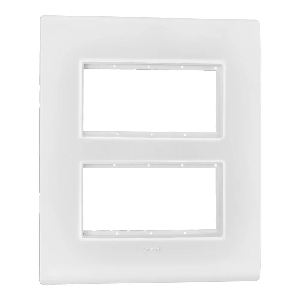 Legrand Cover Plate with Support Frame Allzy White 2*4 Module Vertical, 6813 06 (Pack of 5)