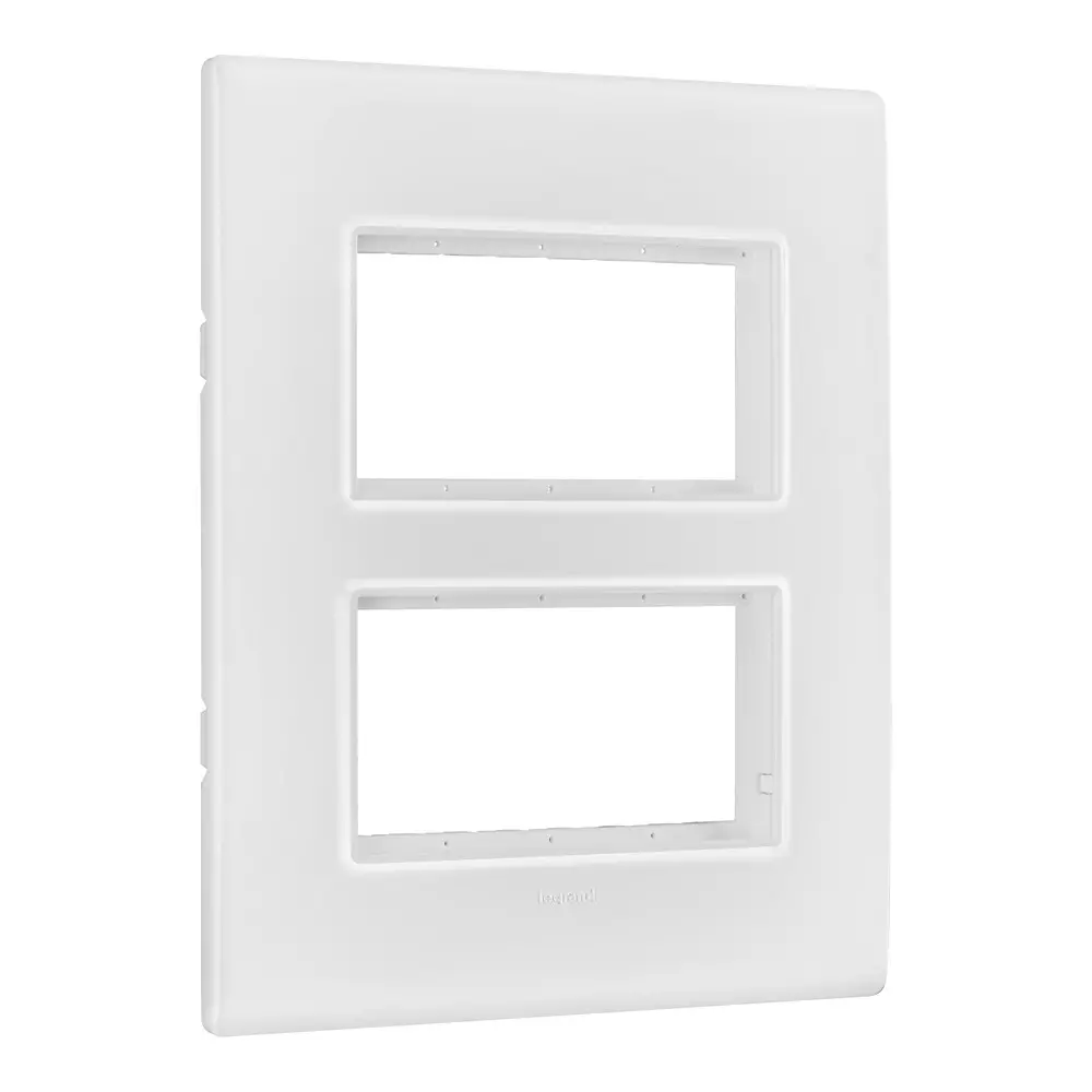 Legrand Cover Plate with Support Frame Allzy White 2*4 Module Vertical, 6813 06 (Pack of 5)
