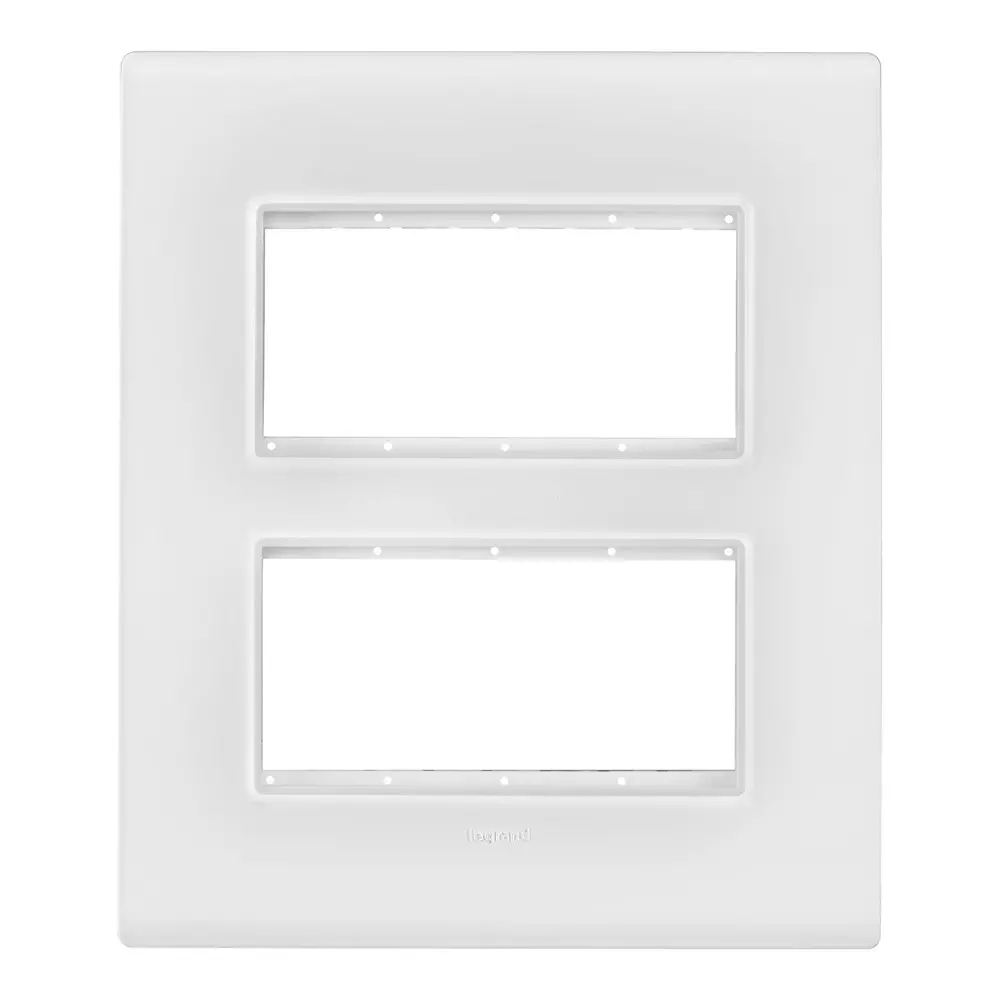Legrand Cover Plate with Support Frame Allzy White 2*4 Module Vertical, 6813 06 (Pack of 5)