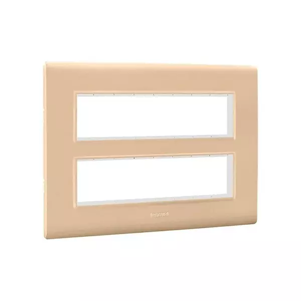 Legrand Cover Plate with Support Frame Allzy Golden 12 Module, 6813 41 (Pack of 10)