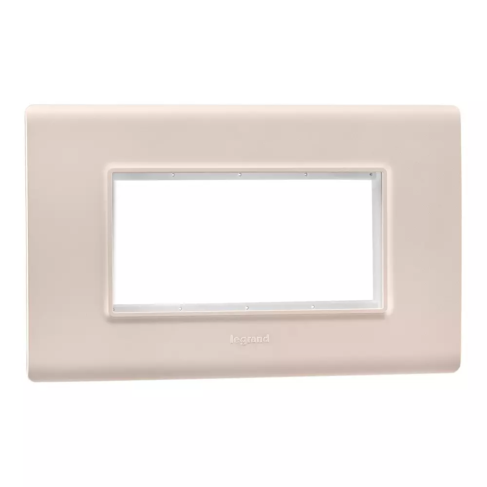 Legrand Cover Plate with Support Frame Allzy Rose Gold 4 Module, 6813 58 (Pack of 10)