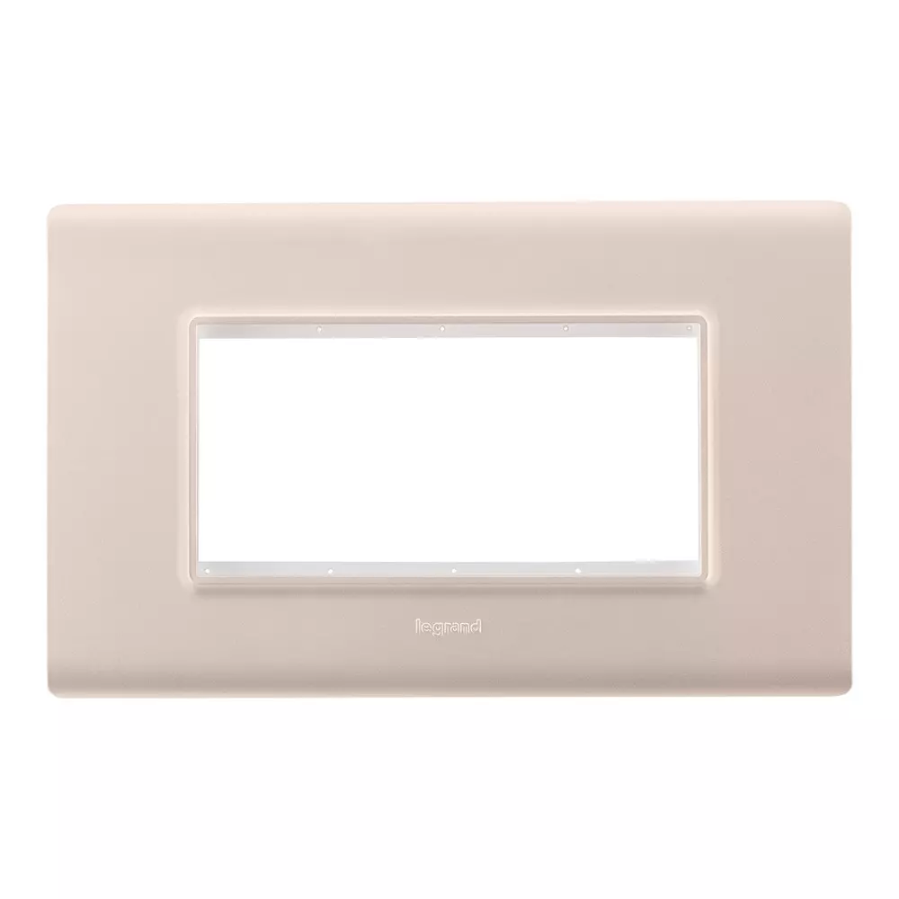 Legrand Cover Plate with Support Frame Allzy Rose Gold 4 Module, 6813 58 (Pack of 10)