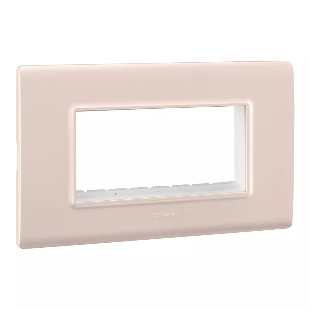 Legrand Cover Plate with Support Frame Allzy Rose Gold 4 Module, 6813 58 (Pack of 10)
