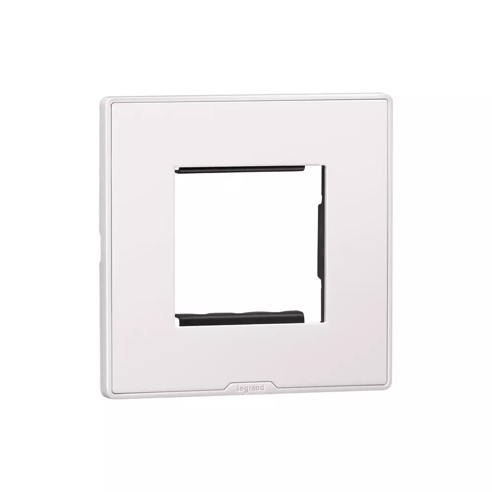 Legrand Cover Plate with Support Frame Myrius Classic White 2 Module, 6795 02 (Pack of 20)