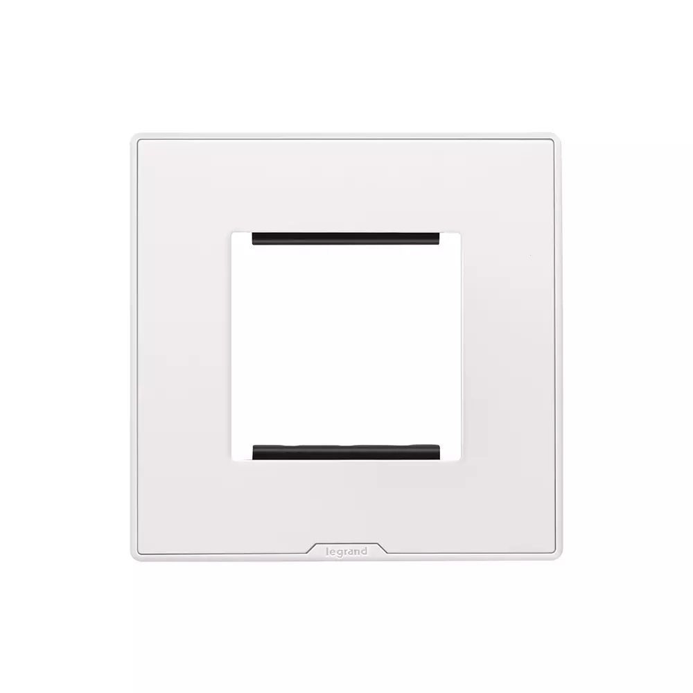 Legrand Cover Plate with Support Frame Myrius Classic White 2 Module, 6795 02 (Pack of 20)