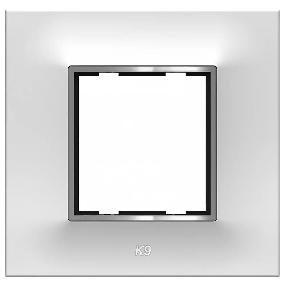 K9 Euro Cover Plate With Base Frame Chromeline 2 Module White, 9171 (Pack of 10)