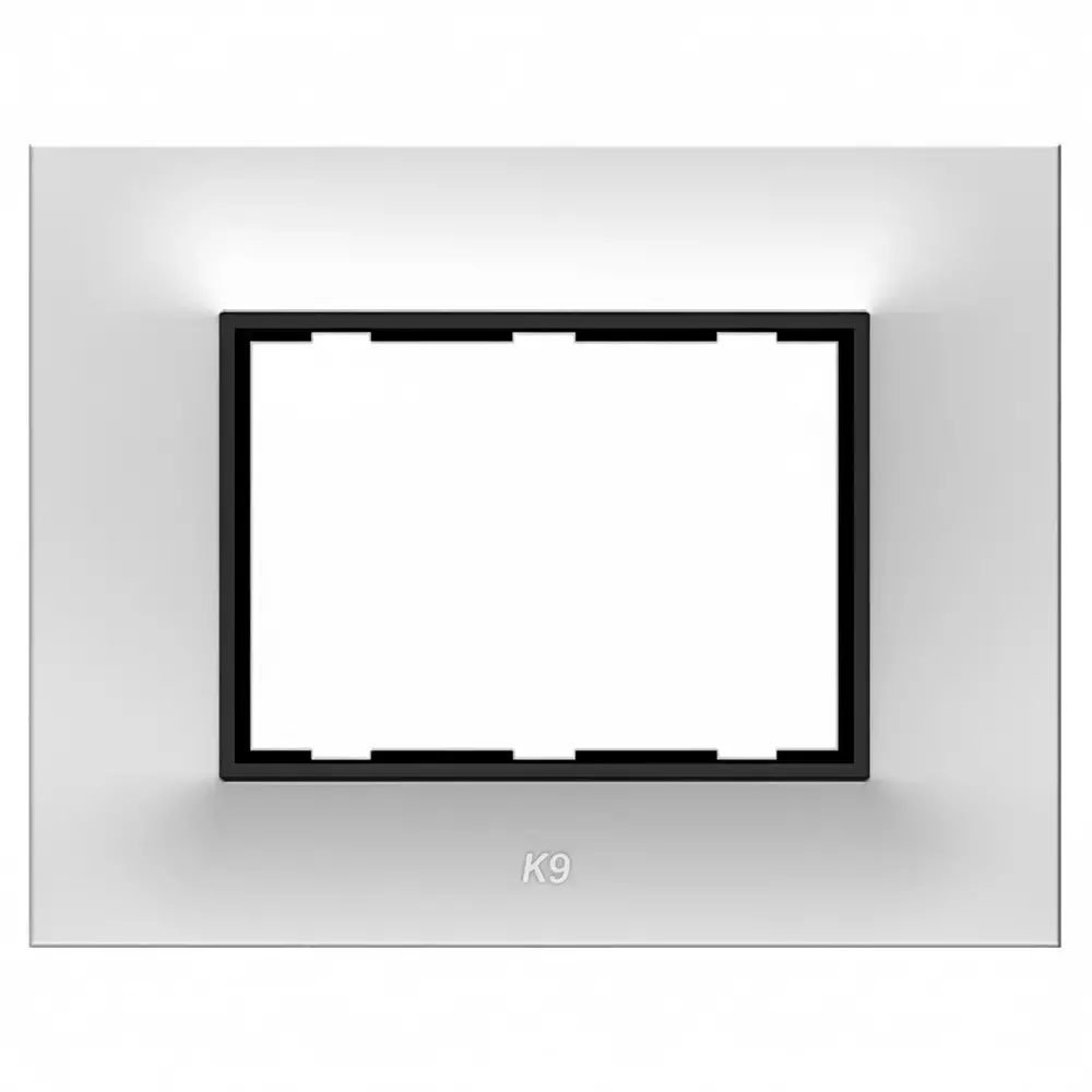 K9 Euro Cover Plate With Base Frame Ultima Plus 3 Module White, 9162P (Pack of 10)