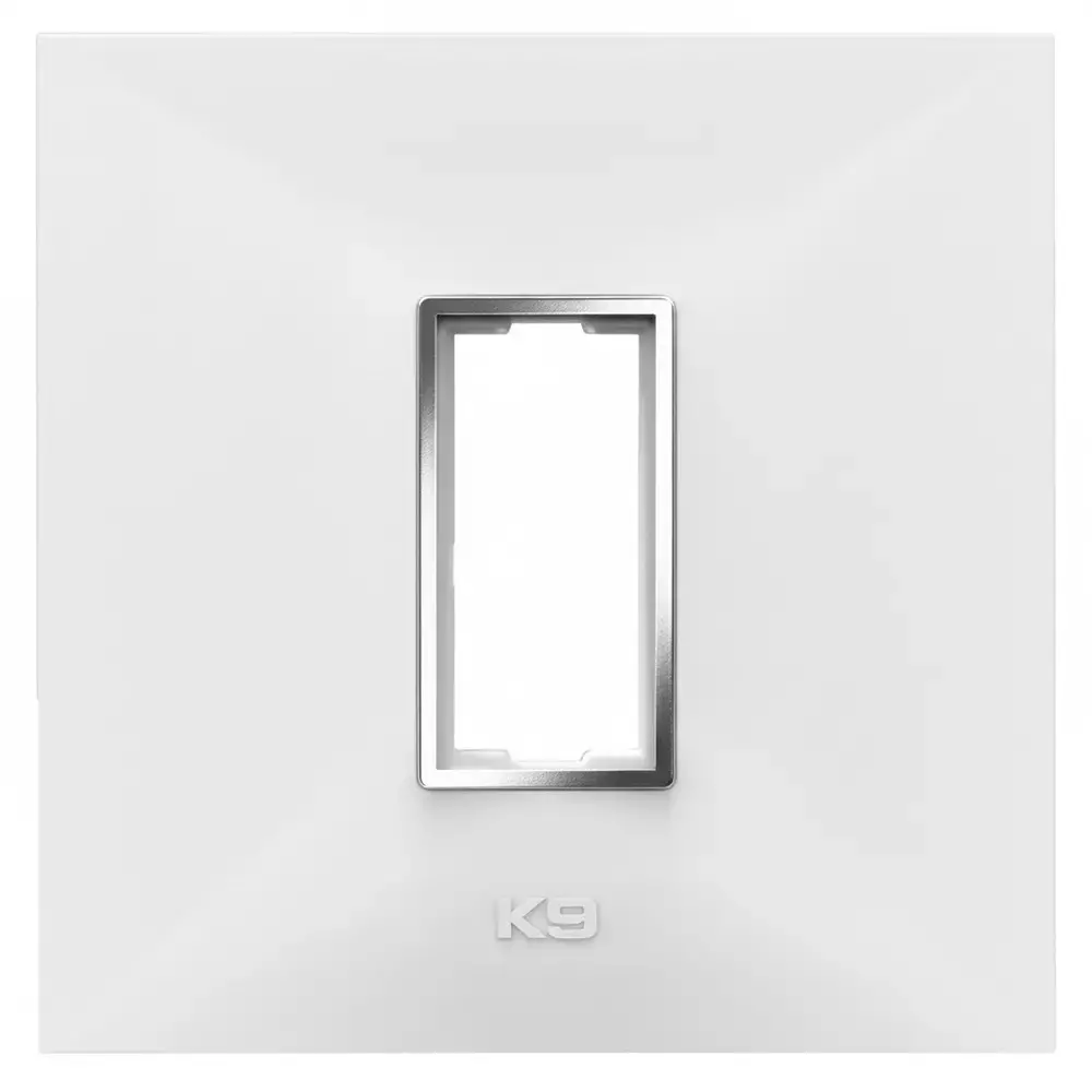 K9 Euro I-Wood Chrome White Cover Plate With Base Frame (Pack of 10)