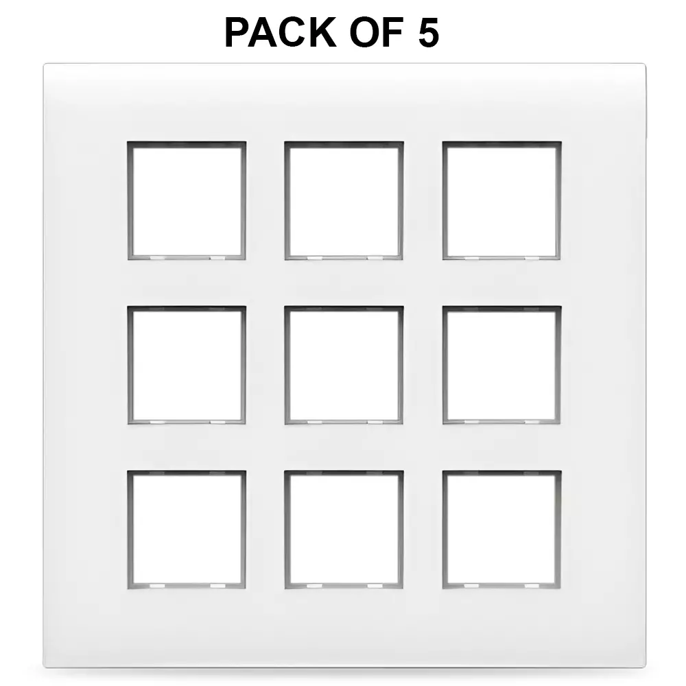 K9 Evoq Cover Plate With Base Frame Matrix 18 Module White, 9310 (Pack of 5)