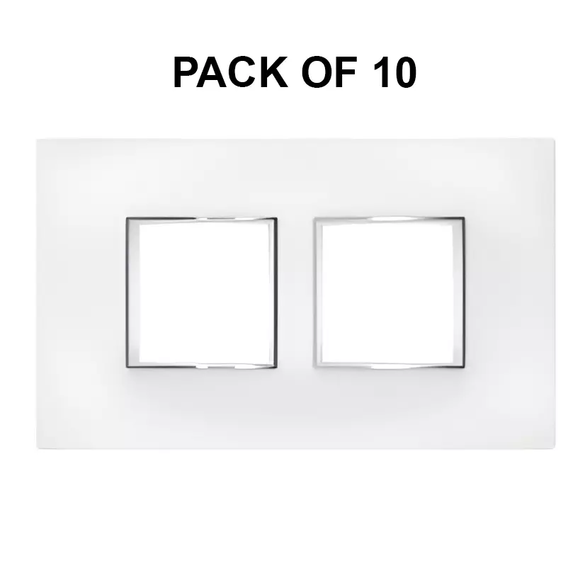 K9 Evoq Cover Plate With Base Frame Ultra Chrome 4 Module White, 9314 (Pack of 10)