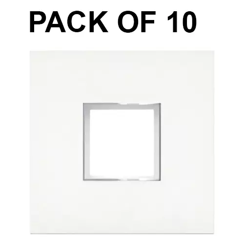 K9 Evoq Cover Plate With Base Frame Delta Chrome 2 Module White, 9322 (Pack of 10)