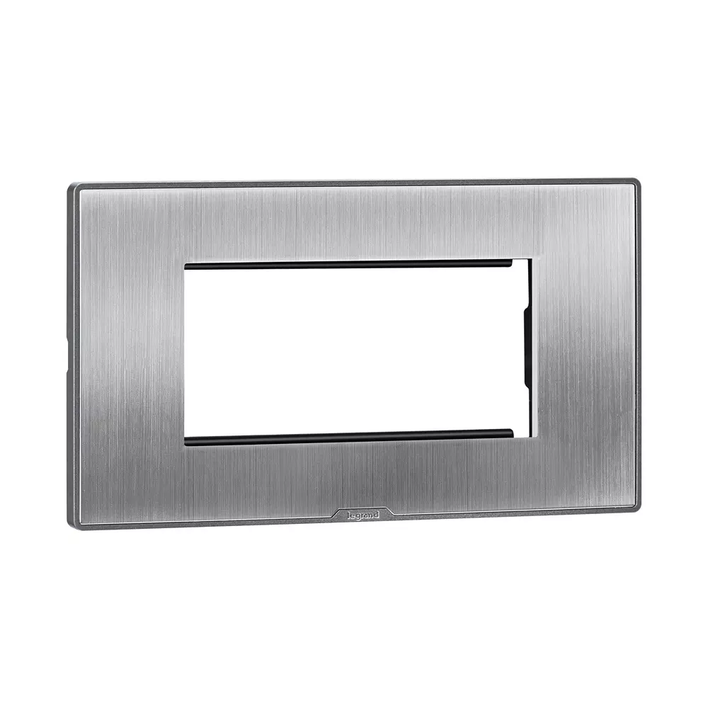 Legrand Myrius Series 4 M Modular Cover Plate with Frame High Grade Polycarbonate Sonic Silver, 6795 84