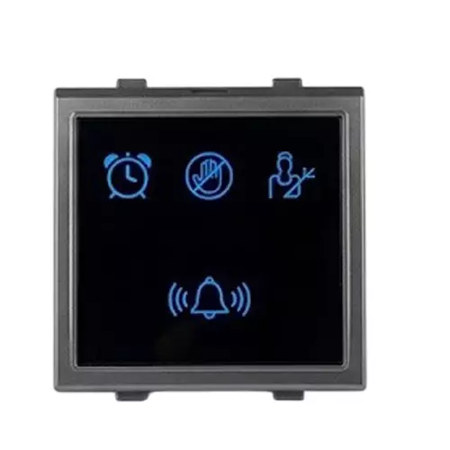 Goldmedal Nixon Outside Room DND Indicator with Bell Push Switch 160-240 V Titanium Grey 2 Module Plastic for Commecial and Industrial Use, 102561#