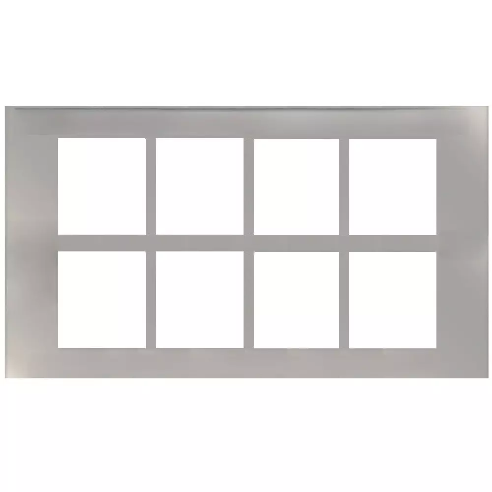 Goldmedal Curve Bella Cover Plate wtih Mounting Frame 268x155 mm 16 Module Metalik - Silver Streak Plastic for Commecial and Industrial Use, 31601