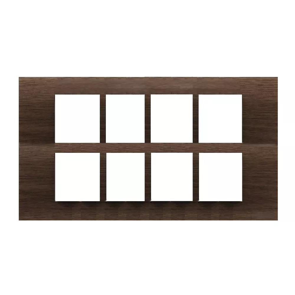 Goldmedal Curve Bella Cover Plate wtih Mounting Frame 268x155 mm 16 Module Belle Wood - African Wenge Plastic for Commecial and Industrial Use, 31601