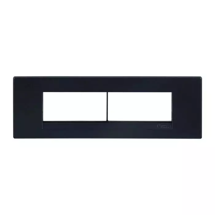 L&T [ Lauritz Knudsen ] Englaze Plastic Horizontal Cover Plate With Plastic Grid Frame Sparkle Black Color 8 Module, CB92108FB01