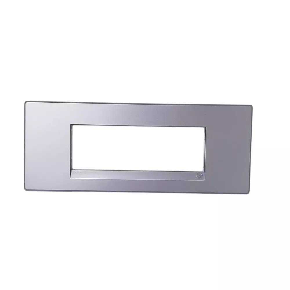 L&T [ Lauritz Knudsen ] Englaze Plastic Cover Plate With Plastic Grid Frame Moonlight Silver Color 6 Module, CB92106FS01