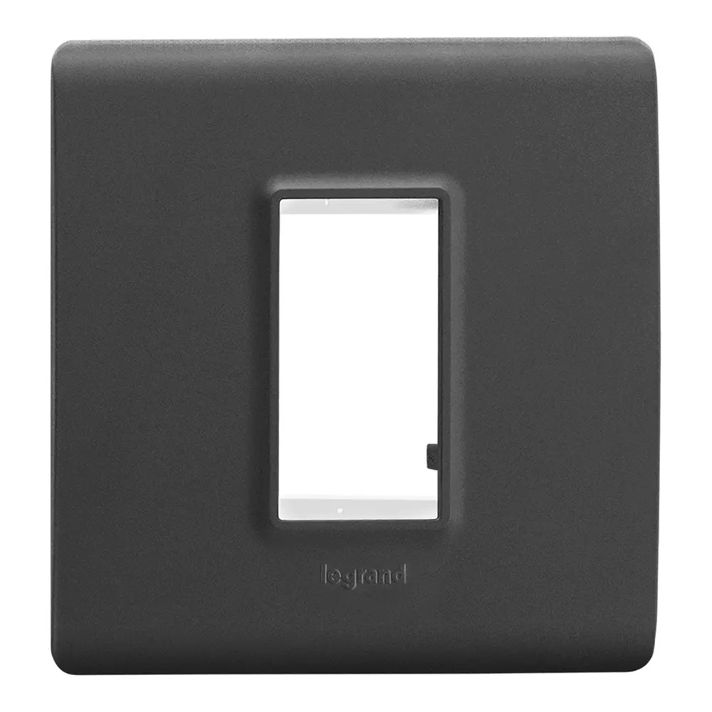 Legrand Cover Plate with Support Frame Allzy Matt Black 1 Module, 6813 11 (Pack of 20)