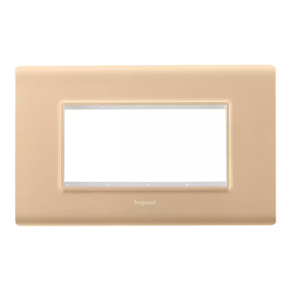 Legrand Cover Plate with Support Frame Allzy Golden 4 Module, 6813 36 (Pack of 10)