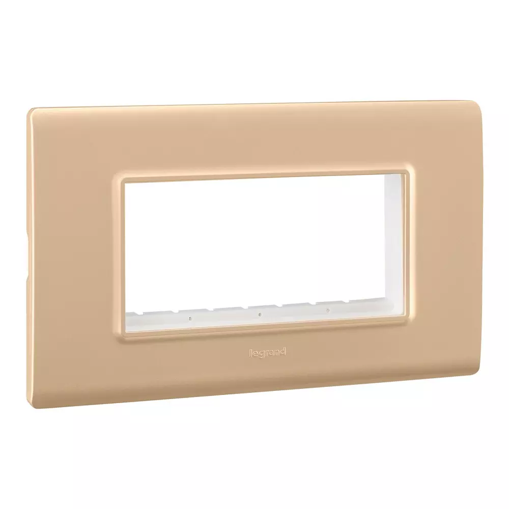 Legrand Cover Plate with Support Frame Allzy Golden 4 Module, 6813 36 (Pack of 10)