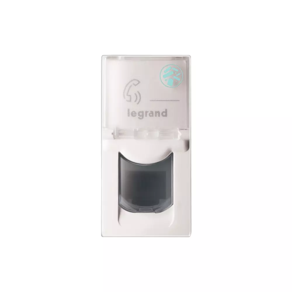 Legrand Anti - Bacterial RJ11 Telephone Socket Myrius Classic White 1 Module, 6793 31