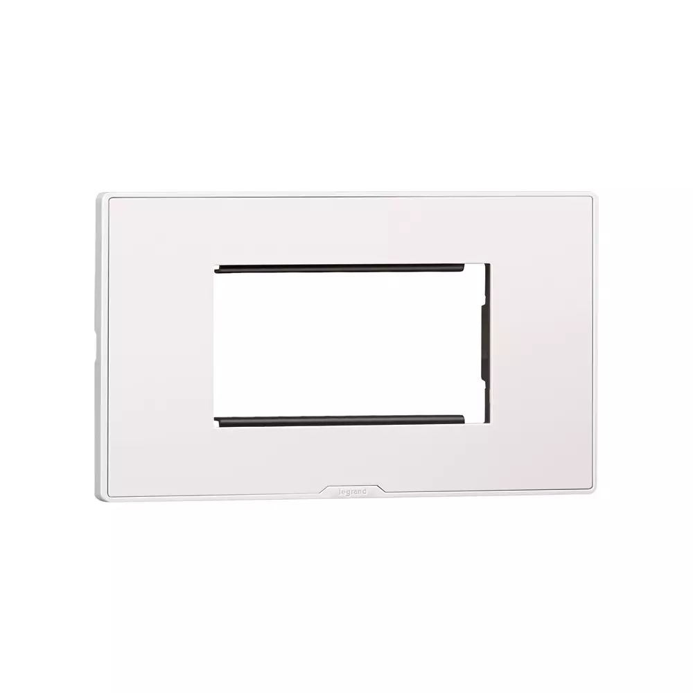 Legrand Cover Plate with Support Frame Myrius Classic White 4 Module, 6795 04 (Pack of 10)