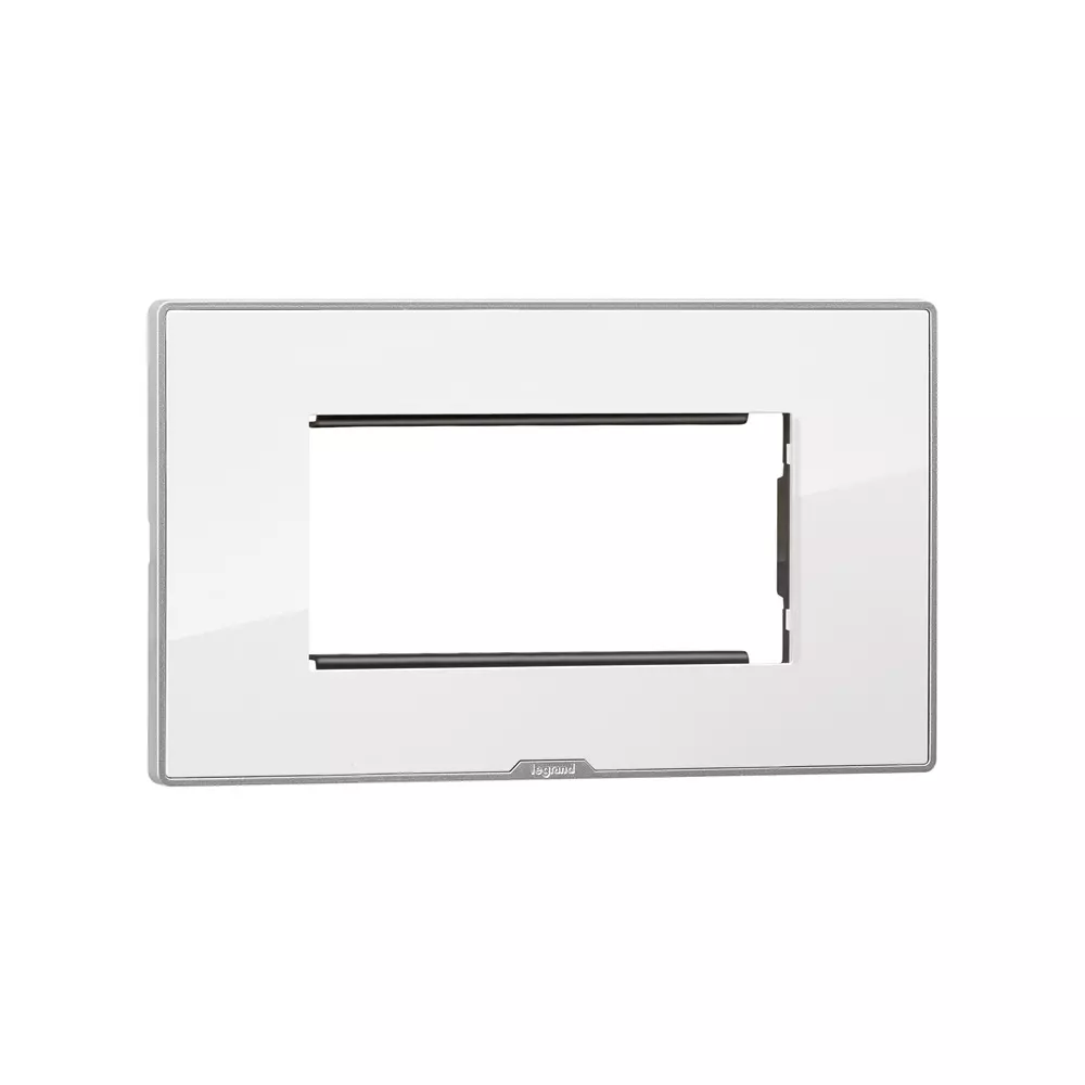 Legrand Cover Plate with Support Frame Myrius Ice White 4 Module, 6795 24