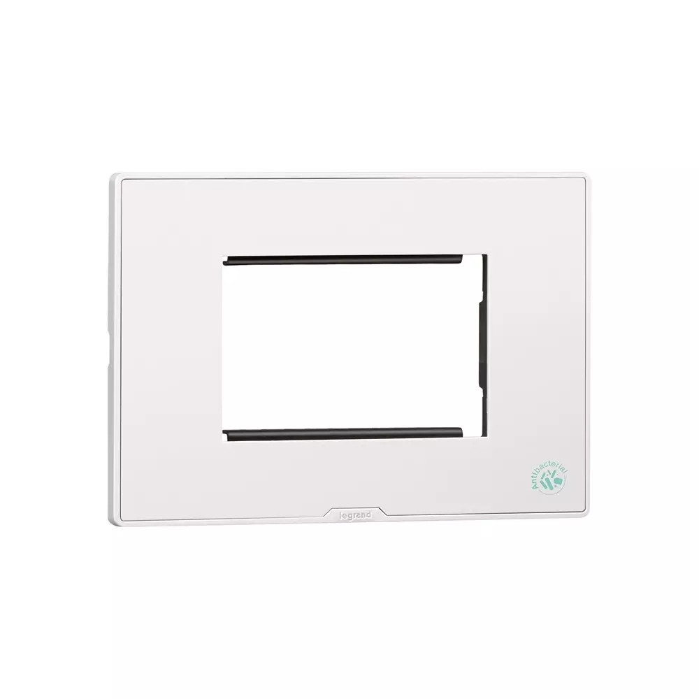 Legrand Anti-Bacterial Cover Plate with Support Frame Myrius Classic White 3 Module, 6793 43 (Pack of 10)