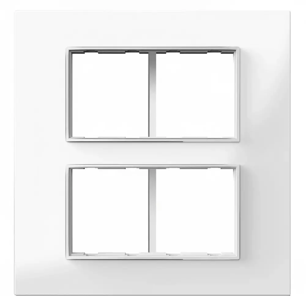 K9 Euro Prism White Cover Plate With Base Frame Silver Border (Pack of 5)