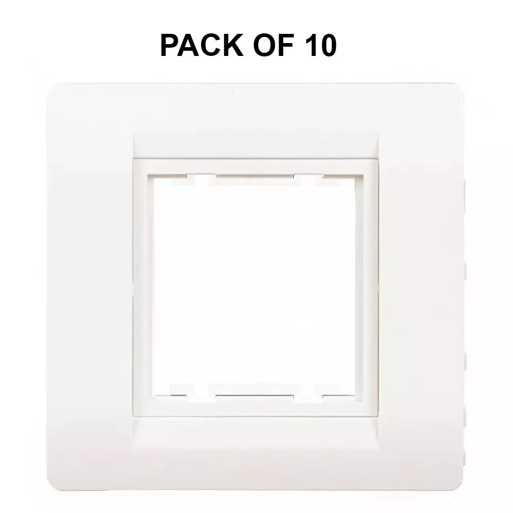 K9 Euro Cover Plate With Base Frame 2 Module White, W-9061U (Pack of 10)