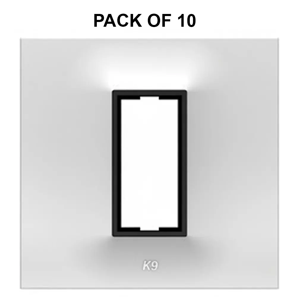 K9 Euro Cover Plate With Base Frame Ultima Plus 1 Module White, 9160P (Pack of 10)
