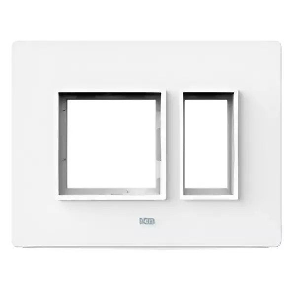 K9 Evoq Cover Plate With Base Frame Stella Chrome 3 Module White, 9463 (Pack of 10)