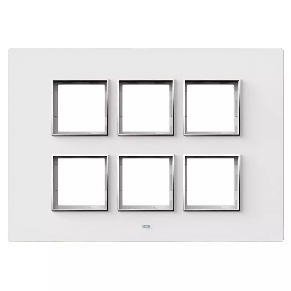 K9 Evoq Cover Plate With Base Frame Stella Chrome 12 Module White, 9468 (Pack of 5)