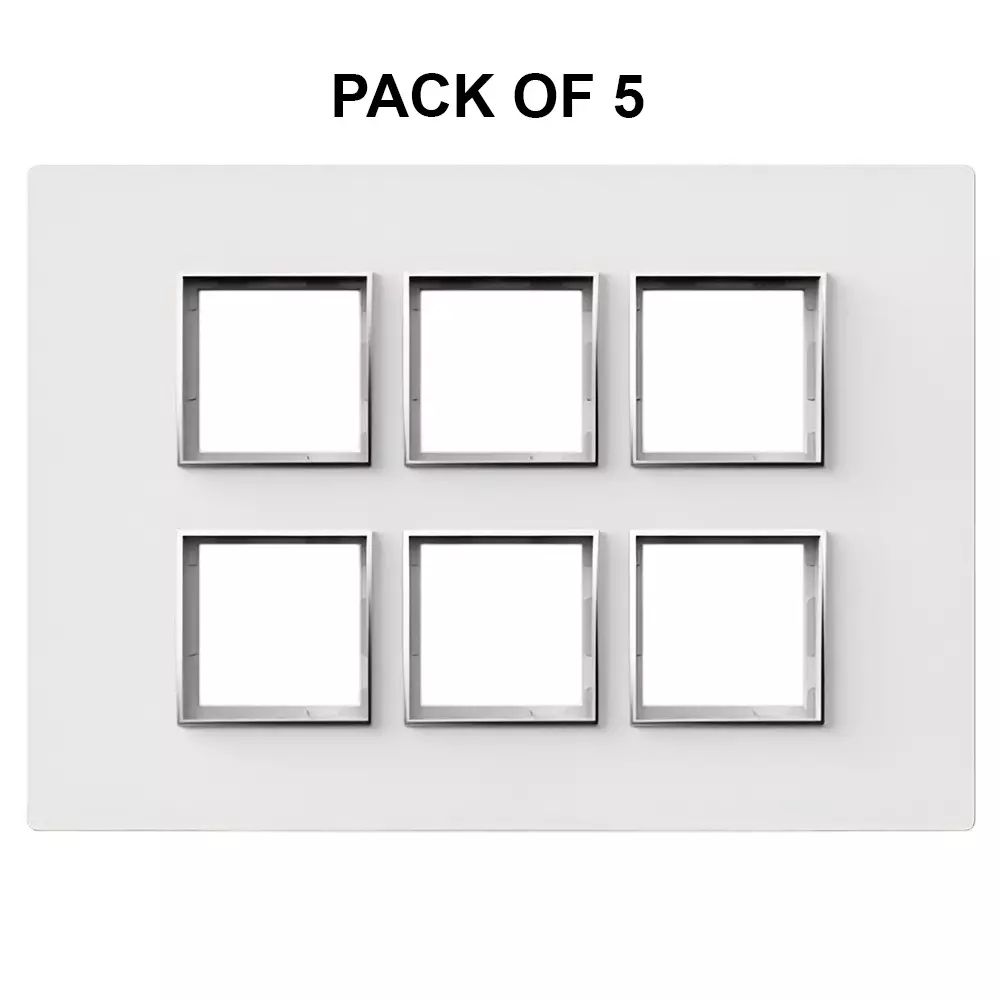 K9 Evoq Cover Plate With Base Frame Stella Chrome 12 Module White, 9468 (Pack of 5)
