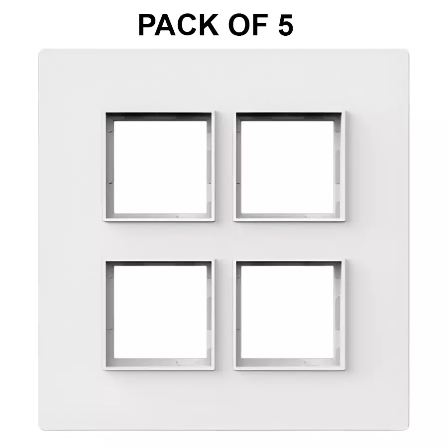 K9 Evoq Cover Plate With Base Frame Vogue 8 Module (Square) White, 9477 (Pack of 5)