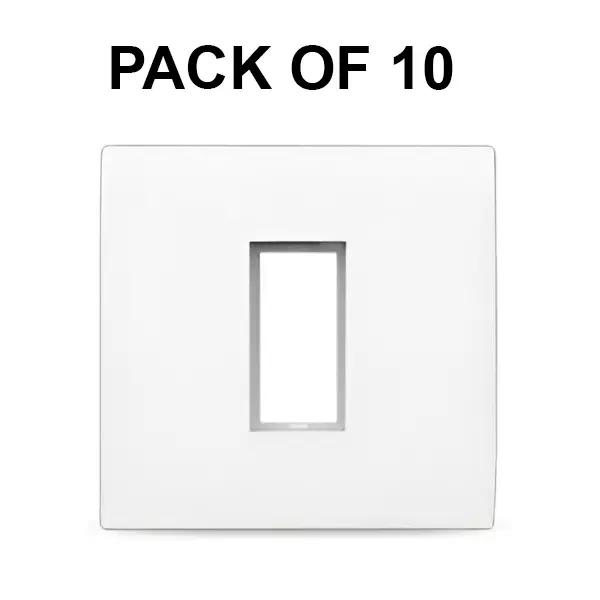 K9 Evoq Cover Plate With Base Frame Matrix 1 Module White, 9301 (Pack of 10)