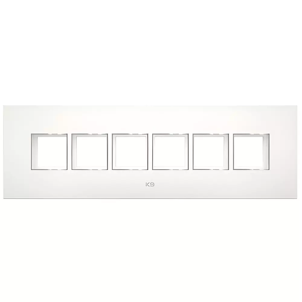 K9 Evoq Cover Plate With Base Frame Delta Chrome 12 Module (Horizontal) White, 9328 (Pack of 5)