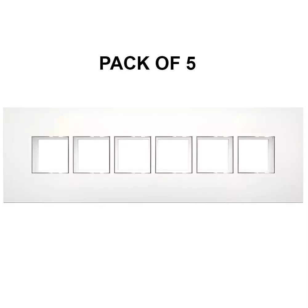 K9 Evoq Cover Plate With Base Frame Delta Chrome 12 Module (Horizontal) White, 9328 (Pack of 5)