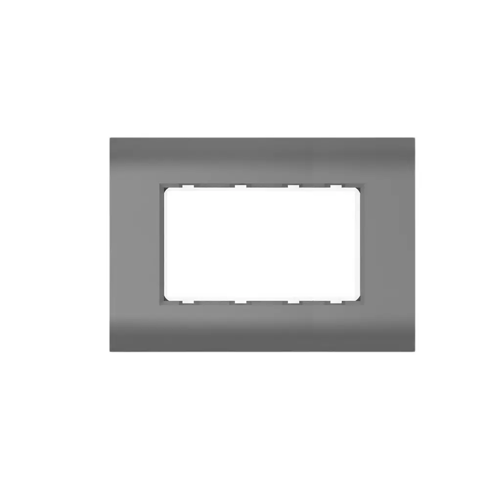 Anchor Regency Front Plate With Base Frame 4 Module Graphite Black PVC Plastic for Industrial and Home Use, 48204GB