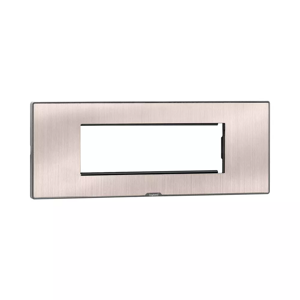 Legrand Myrius Series 6 M Modular Cover Plate with Frame High Grade Polycarbonate Pearl Champagne, 6795 66