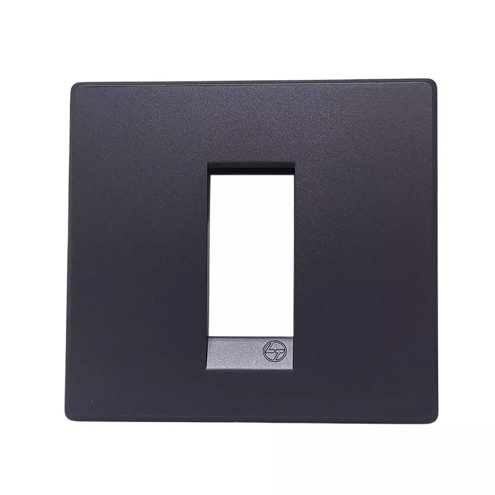 L&T [ Lauritz Knudsen ] Englaze Plastic Cover Plate With Plastic Grid Frame Mountain Grey Color 1 Module, CB92101FM01