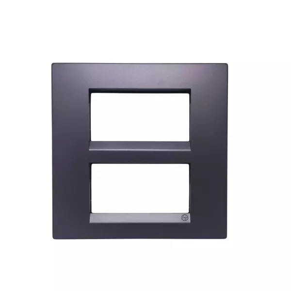 L&T [ Lauritz Knudsen ] Englaze Plastic Square Cover Plate With Plastic Grid Frame Mountain Grey Color 8 Module, CB92208FM01