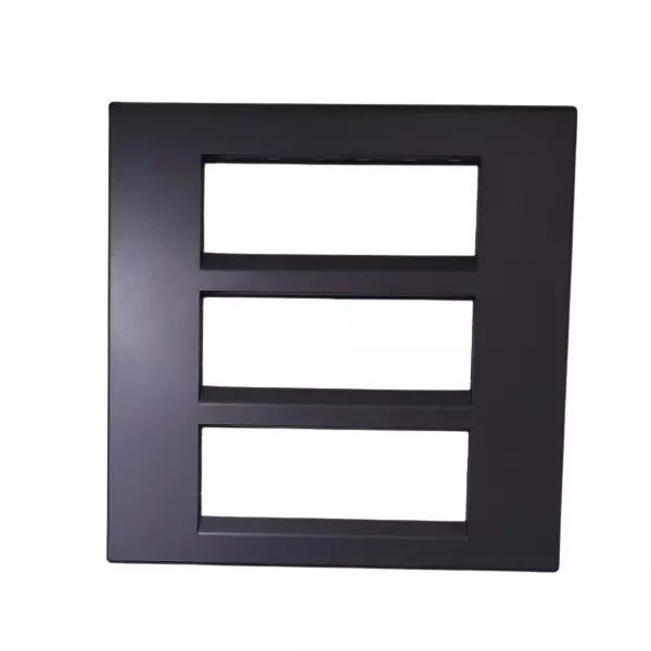 L&T [ Lauritz Knudsen ] Englaze Plastic Cover Plate With Plastic Grid Frame Mountain Grey Color 18 Module, CB92118FM01