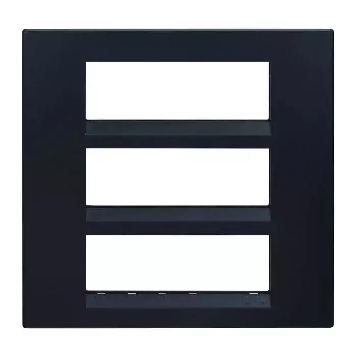 L&T [ Lauritz Knudsen ] Englaze Plastic Cover Plate With Plastic Grid Frame Sparkle Black Color 18 Module, CB92118FB01