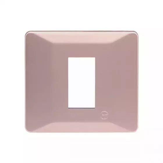 L&T [ Lauritz Knudsen ] Entice Cover Plate Without Grid Frame Vibrant Shade Rose Gold Color 1 Module, CB91101FL11