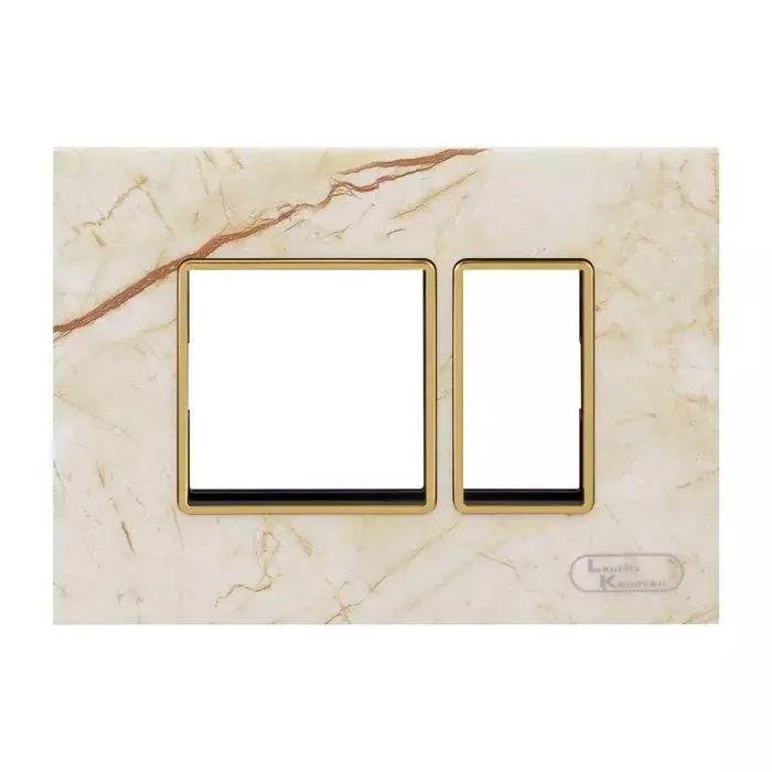 L&T [ Lauritz Knudsen ] Entice Cover Plate With Grid Frame Mystic Marble Color 3 Module, CB91103FM07