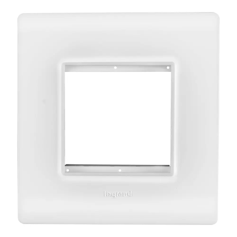 Legrand Cover Plate with Support Frame Allzy White 2 Module, 6813 01 (Pack of 10)